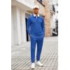 COOFANDY Men’s Tracksuit 2 Piece Quarter Zip Polo Athletic Sweatsuits Casual Running Jogging Sport Suit Sets(Blue)