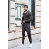 COOFANDY Men’s Tracksuit 2 Piece Quarter Zip Polo Athletic Sweatsuits Casual Running Jogging Sport Suit Sets(Dark Gray)