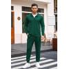 COOFANDY Men’s Tracksuit 2 Piece Quarter Zip Polo Athletic Sweatsuits Casual Running Jogging Sport Suit Sets(Dark Green)