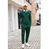 COOFANDY Men’s Tracksuit 2 Piece Quarter Zip Polo Athletic Sweatsuits Casual Running Jogging Sport Suit Sets(Dark Green)