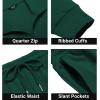 COOFANDY Men’s Tracksuit 2 Piece Quarter Zip Polo Athletic Sweatsuits Casual Running Jogging Sport Suit Sets(Dark Green)