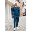 COOFANDY Men’s Tracksuit 2 Piece Quarter Zip Polo Athletic Sweatsuits Casual Running Jogging Sport Suit Sets(Denim Blue)