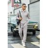 COOFANDY Men’s Tracksuit 2 Piece Quarter Zip Polo Athletic Sweatsuits Casual Running Jogging Sport Suit Sets(Grey)