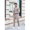 COOFANDY Men’s Tracksuit 2 Piece Quarter Zip Polo Athletic Sweatsuits Casual Running Jogging Sport Suit Sets(Grey)