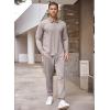 COOFANDY Men’s Tracksuit 2 Piece Quarter Zip Polo Athletic Sweatsuits Casual Running Jogging Sport Suit Sets(Grey)