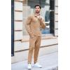 COOFANDY Men’s Tracksuit 2 Piece Quarter Zip Polo Athletic Sweatsuits Casual Running Jogging Sport Suit Sets(Khaki)