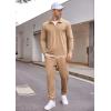COOFANDY Men’s Tracksuit 2 Piece Quarter Zip Polo Athletic Sweatsuits Casual Running Jogging Sport Suit Sets(Khaki)