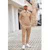 COOFANDY Men’s Tracksuit 2 Piece Quarter Zip Polo Athletic Sweatsuits Casual Running Jogging Sport Suit Sets(Khaki)