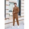COOFANDY Men’s Tracksuit 2 Piece Quarter Zip Polo Athletic Sweatsuits Casual Running Jogging Sport Suit Sets(Light Brown)