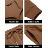 COOFANDY Men’s Tracksuit 2 Piece Quarter Zip Polo Athletic Sweatsuits Casual Running Jogging Sport Suit Sets(Light Brown)