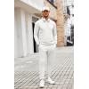 COOFANDY Men’s Tracksuit 2 Piece Quarter Zip Polo Athletic Sweatsuits Casual Running Jogging Sport Suit Sets(White)