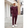 COOFANDY Men’s Tracksuit 2 Piece Quarter Zip Polo Athletic Sweatsuits Casual Running Jogging Sport Suit Sets(Wine Red)