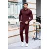 COOFANDY Men’s Tracksuit 2 Piece Quarter Zip Polo Athletic Sweatsuits Casual Running Jogging Sport Suit Sets(Wine Red)