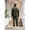 COOFANDY Men’s Tracksuit 2 Piece Quarter Zip Sweatsuit Workout Plaid Jacquard Jogging Suit Set(Army Green)
