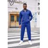 COOFANDY Men’s Tracksuit 2 Piece Quarter Zip Sweatsuit Workout Plaid Jacquard Jogging Suit Set(Blue)