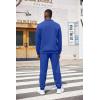 COOFANDY Men’s Tracksuit 2 Piece Quarter Zip Sweatsuit Workout Plaid Jacquard Jogging Suit Set(Blue)
