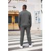COOFANDY Men’s Tracksuit 2 Piece Quarter Zip Sweatsuit Workout Plaid Jacquard Jogging Suit Set(Dark Grey)