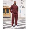 COOFANDY Men’s Tracksuit 2 Piece Quarter Zip Sweatsuit Workout Plaid Jacquard Jogging Suit Set(Dark Red)