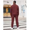 COOFANDY Men’s Tracksuit 2 Piece Quarter Zip Sweatsuit Workout Plaid Jacquard Jogging Suit Set(Dark Red)