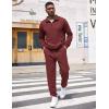 COOFANDY Men’s Tracksuit 2 Piece Quarter Zip Sweatsuit Workout Plaid Jacquard Jogging Suit Set(Dark Red)