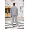 COOFANDY Men’s Tracksuit 2 Piece Quarter Zip Sweatsuit Workout Plaid Jacquard Jogging Suit Set(Light Grey)