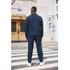 COOFANDY Men’s Tracksuit 2 Piece Quarter Zip Sweatsuit Workout Plaid Jacquard Jogging Suit Set(Navy Blue)