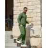 COOFANDY Men’s Tracksuit 2 Piece Relaxed Fit Half-zip Sweatsuits Athletic Running Jogging Suit Sets(Army Green)