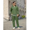COOFANDY Men’s Tracksuit 2 Piece Relaxed Fit Half-zip Sweatsuits Athletic Running Jogging Suit Sets(Army Green)