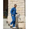 COOFANDY Men’s Tracksuit 2 Piece Relaxed Fit Half-zip Sweatsuits Athletic Running Jogging Suit Sets(Blue)