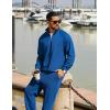 COOFANDY Men’s Tracksuit 2 Piece Relaxed Fit Half-zip Sweatsuits Athletic Running Jogging Suit Sets(Blue)