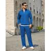 COOFANDY Men’s Tracksuit 2 Piece Relaxed Fit Half-zip Sweatsuits Athletic Running Jogging Suit Sets(Blue)