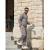 COOFANDY Men’s Tracksuit 2 Piece Relaxed Fit Half-zip Sweatsuits Athletic Running Jogging Suit Sets(Light Grey)