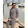 COOFANDY Men’s Tracksuit 2 Piece Relaxed Fit Half-zip Sweatsuits Athletic Running Jogging Suit Sets(Light Grey)