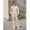 COOFANDY Men’s Tracksuit 2 Piece Relaxed Fit Half-zip Sweatsuits Athletic Running Jogging Suit Sets(Light Khaki)