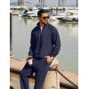 COOFANDY Men’s Tracksuit 2 Piece Relaxed Fit Half-zip Sweatsuits Athletic Running Jogging Suit Sets(Navy Blue)