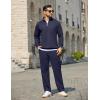 COOFANDY Men’s Tracksuit 2 Piece Relaxed Fit Half-zip Sweatsuits Athletic Running Jogging Suit Sets(Navy Blue)
