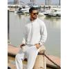 COOFANDY Men’s Tracksuit 2 Piece Relaxed Fit Half-zip Sweatsuits Athletic Running Jogging Suit Sets(White)