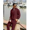 COOFANDY Men’s Tracksuit 2 Piece Relaxed Fit Half-zip Sweatsuits Athletic Running Jogging Suit Sets(Wine Red)