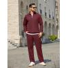 COOFANDY Men’s Tracksuit 2 Piece Relaxed Fit Half-zip Sweatsuits Athletic Running Jogging Suit Sets(Wine Red)