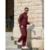 COOFANDY Men’s Tracksuit 2 Piece Relaxed Fit Half-zip Sweatsuits Athletic Running Jogging Suit Sets(Wine Red)