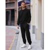 COOFANDY Men’s Tracksuit 2 Piece Sweatsuit Set Long Sleeve Pullover Athletic Suit For Sports Casual Fitness Jogging(Black)
