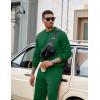 COOFANDY Men’s Tracksuit 2 Piece Sweatsuit Set Long Sleeve Pullover Athletic Suit For Sports Casual Fitness Jogging(Deep Green)