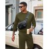 COOFANDY Men’s Tracksuit 2 Piece Sweatsuit Set Long Sleeve Pullover Athletic Suit For Sports Casual Fitness Jogging(Style B-army Green)
