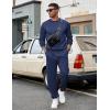 COOFANDY Men’s Tracksuit 2 Piece Sweatsuit Set Long Sleeve Pullover Athletic Suit For Sports Casual Fitness Jogging(Style B-navy Blue)