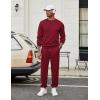 COOFANDY Men’s Tracksuit 2 Piece Sweatsuit Set Long Sleeve Pullover Athletic Suit For Sports Casual Fitness Jogging(Style B-wine Red)