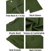 COOFANDY Mens Tracksuit Casual 2 Piece Quarter Zip Polo Shirt and Shorts Set Athletic Jogging Sports Outfits(Army Green)