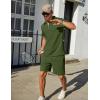 COOFANDY Mens Tracksuit Casual 2 Piece Quarter Zip Polo Shirt and Shorts Set Athletic Jogging Sports Outfits(Army Green)