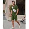 COOFANDY Mens Tracksuit Casual 2 Piece Quarter Zip Polo Shirt and Shorts Set Athletic Jogging Sports Outfits(Army Green)