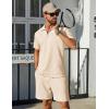 COOFANDY Mens Tracksuit Casual 2 Piece Quarter Zip Polo Shirt and Shorts Set Athletic Jogging Sports Outfits(Beige)