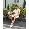 COOFANDY Mens Tracksuit Casual 2 Piece Quarter Zip Polo Shirt and Shorts Set Athletic Jogging Sports Outfits(Beige)